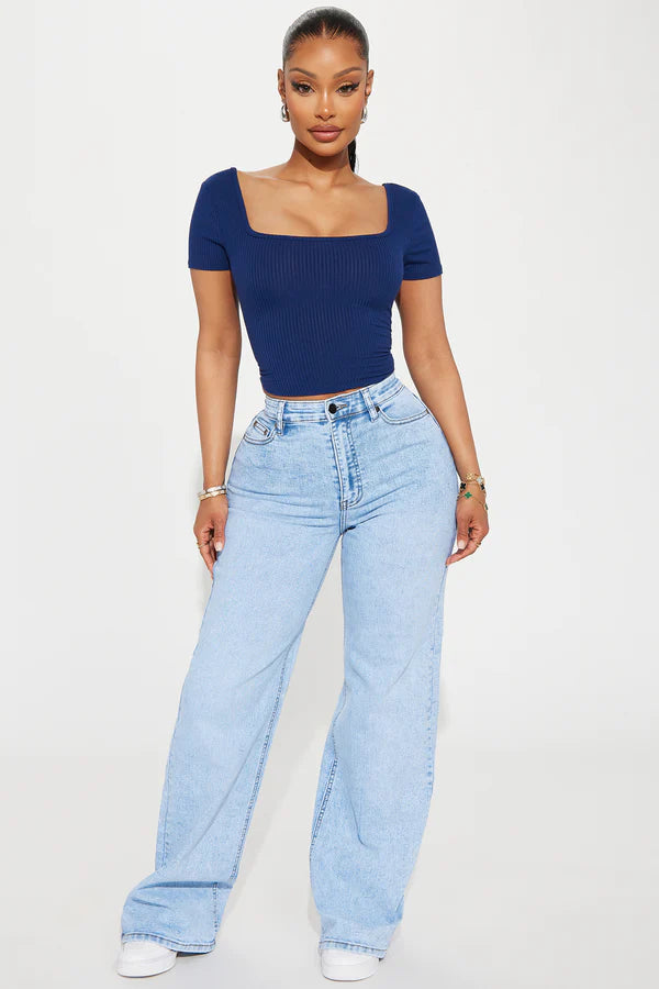Make My Day Stretch Wide Leg Jeans