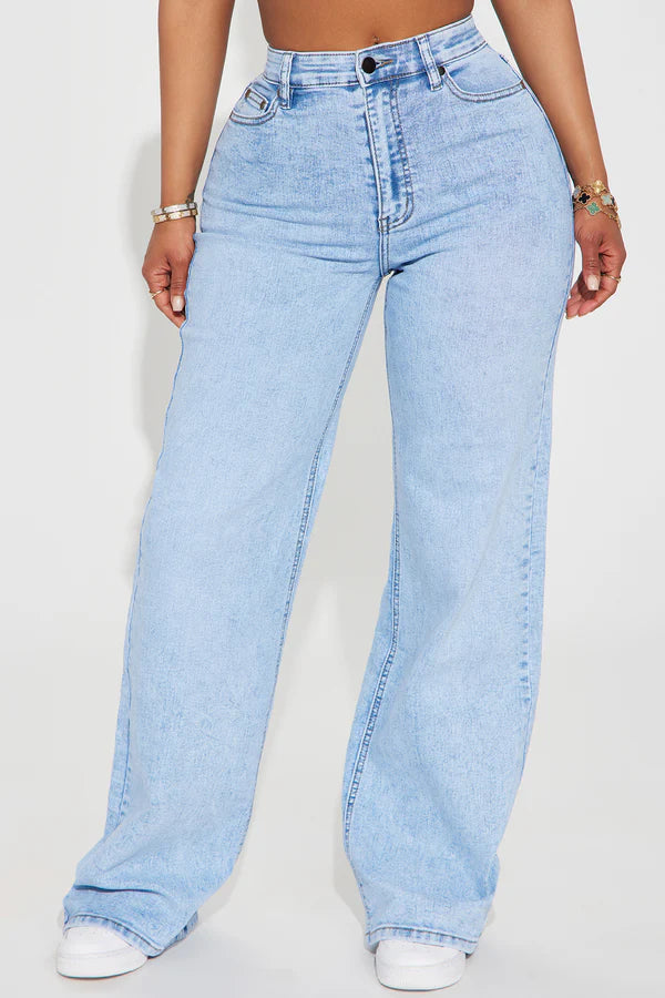 Make My Day Stretch Wide Leg Jeans