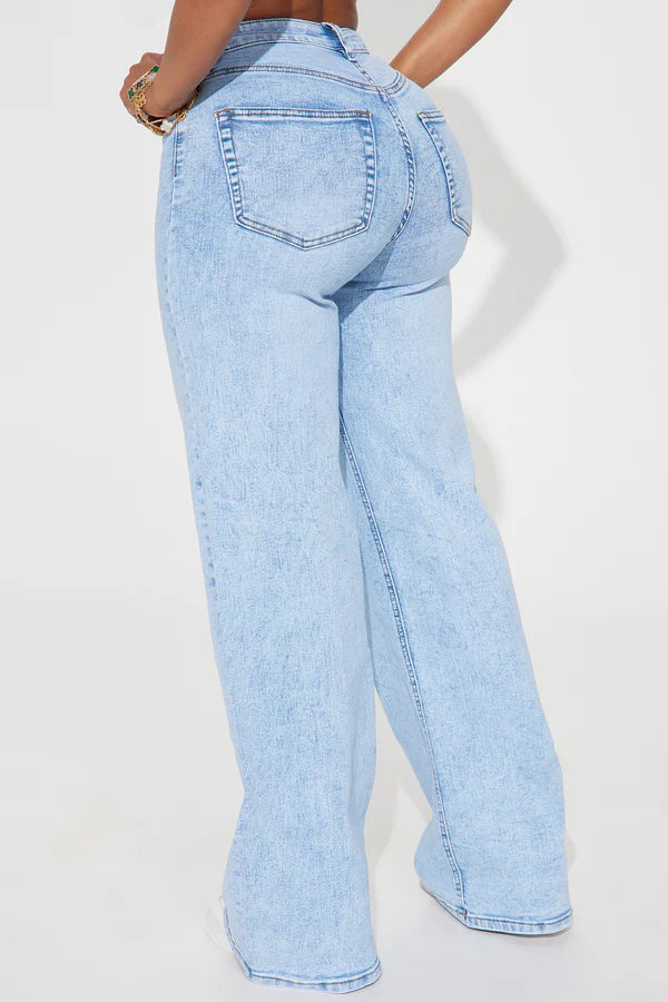Make My Day Stretch Wide Leg Jeans