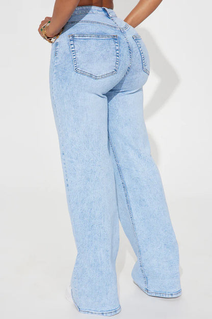Make My Day Stretch Wide Leg Jeans