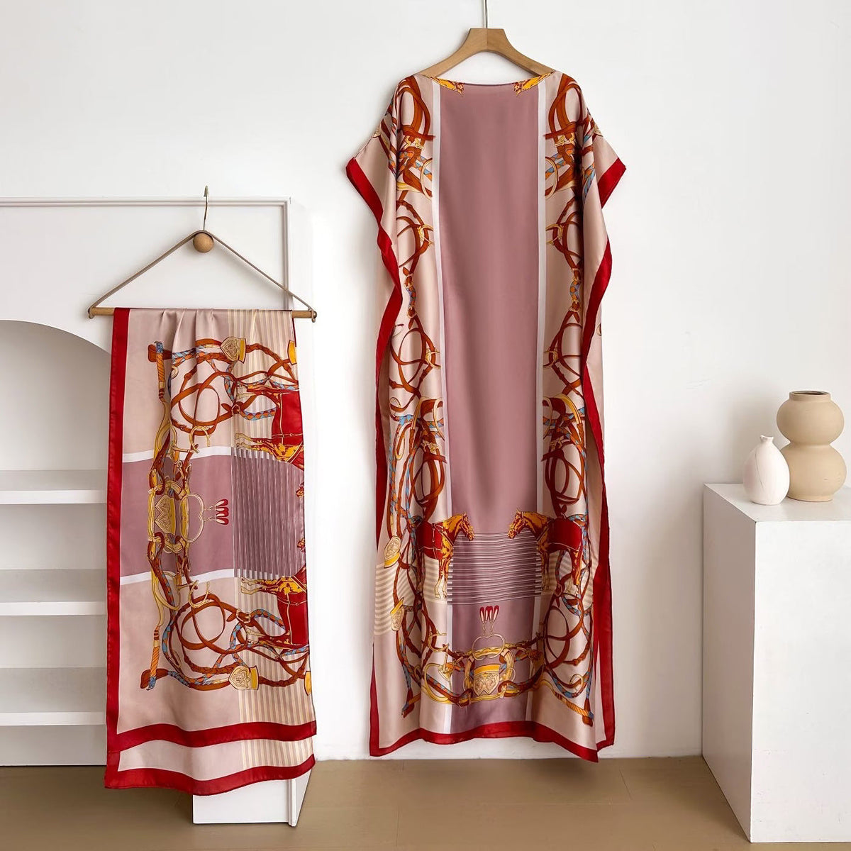 Women's Floral & Butterfly & Peacock Print Cape Shawl & Scarf Set