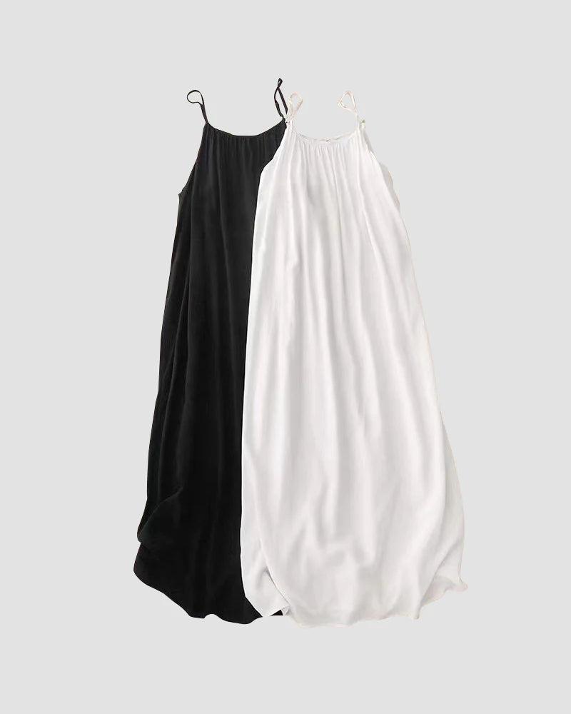 Women’s Solid Color Backless Cami Dress — Effortless Elegance, All-Day Comfort
