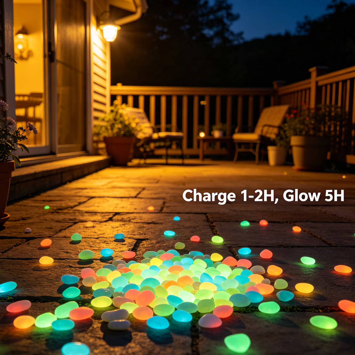 Mixed Color Luminous Garden Stones