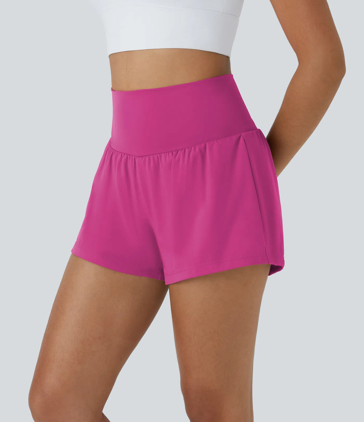 Airy Super High Waisted Cool Touch Yoga Shorts with Pockets