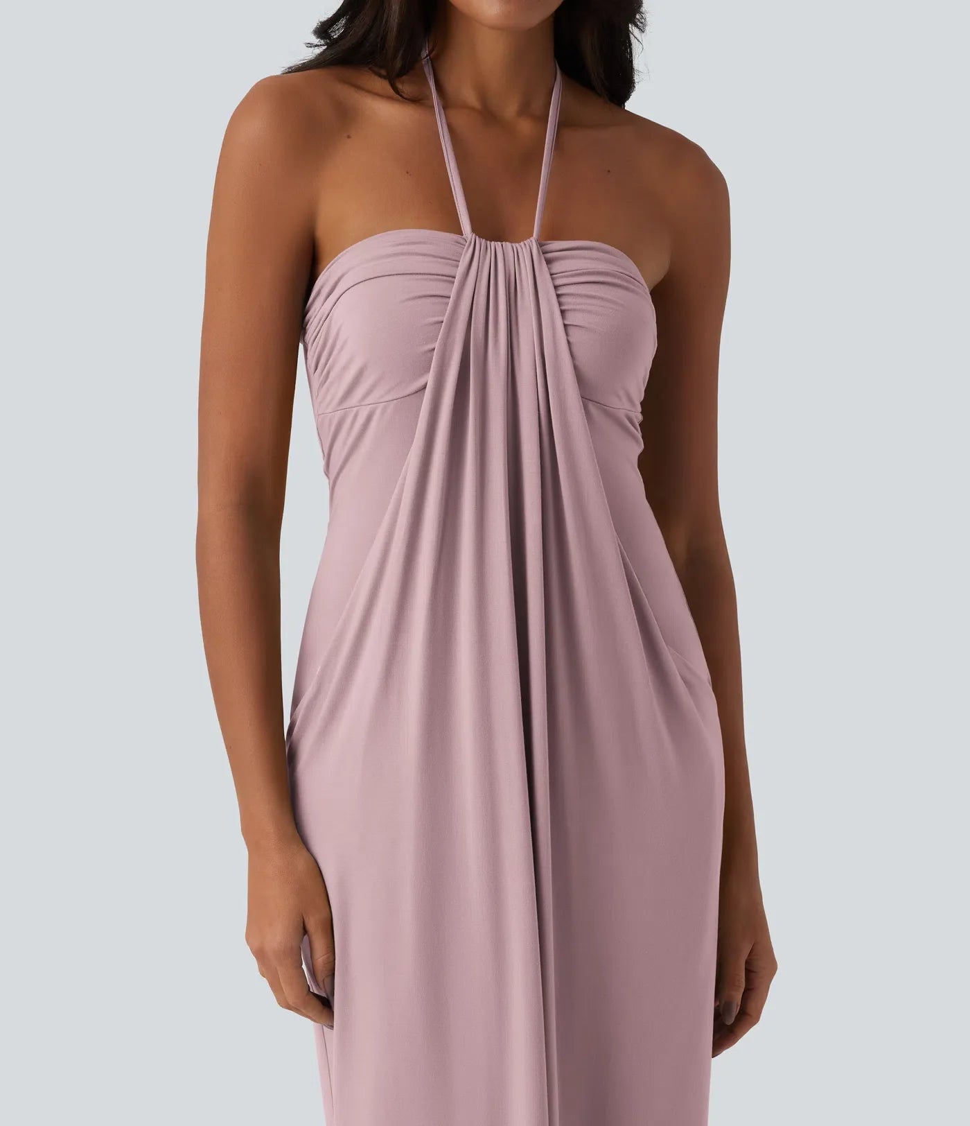 Halter Tie Back Maxi Dress with Pockets