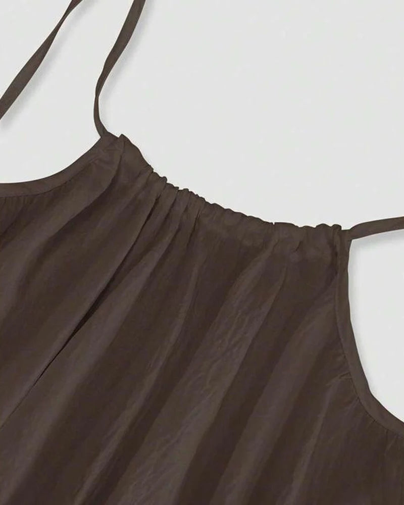 Women’s Solid Color Backless Cami Dress — Effortless Elegance, All-Day Comfort