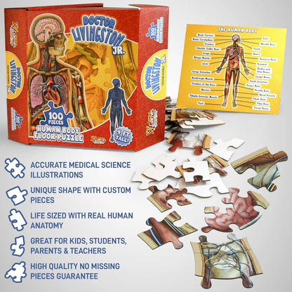 🧠Kids 100-Piece Human Body Floor Puzzle – 4ft Anatomy Learning Puzzle
