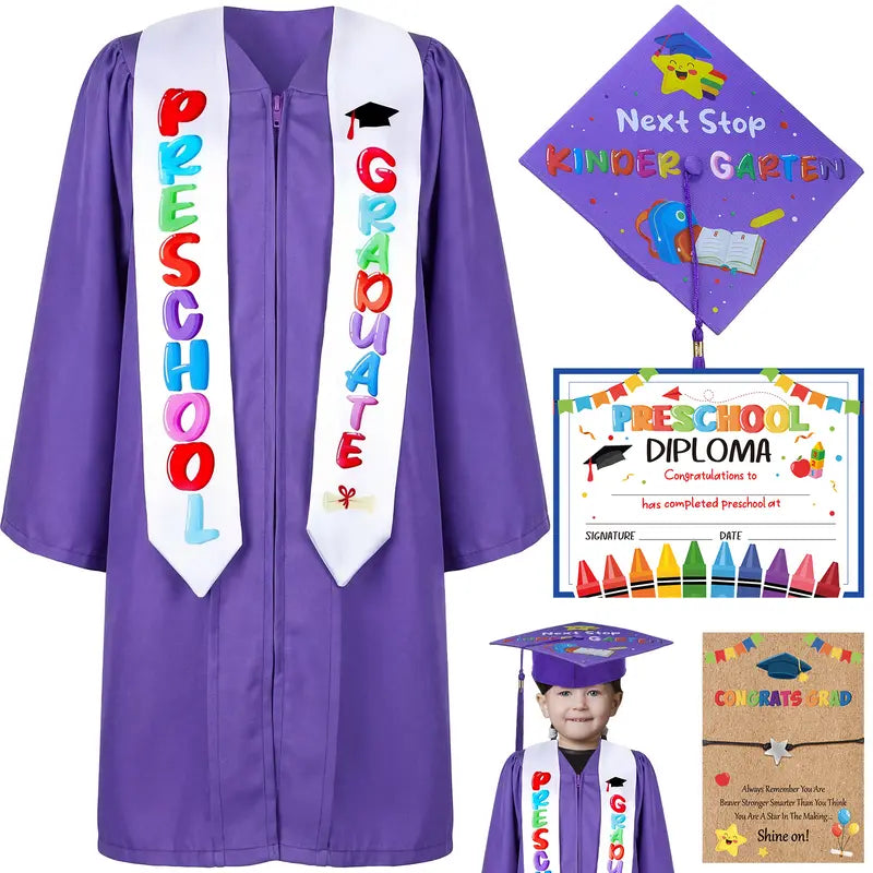 Preschool Graduation Cap and Gown Set Class of 2026