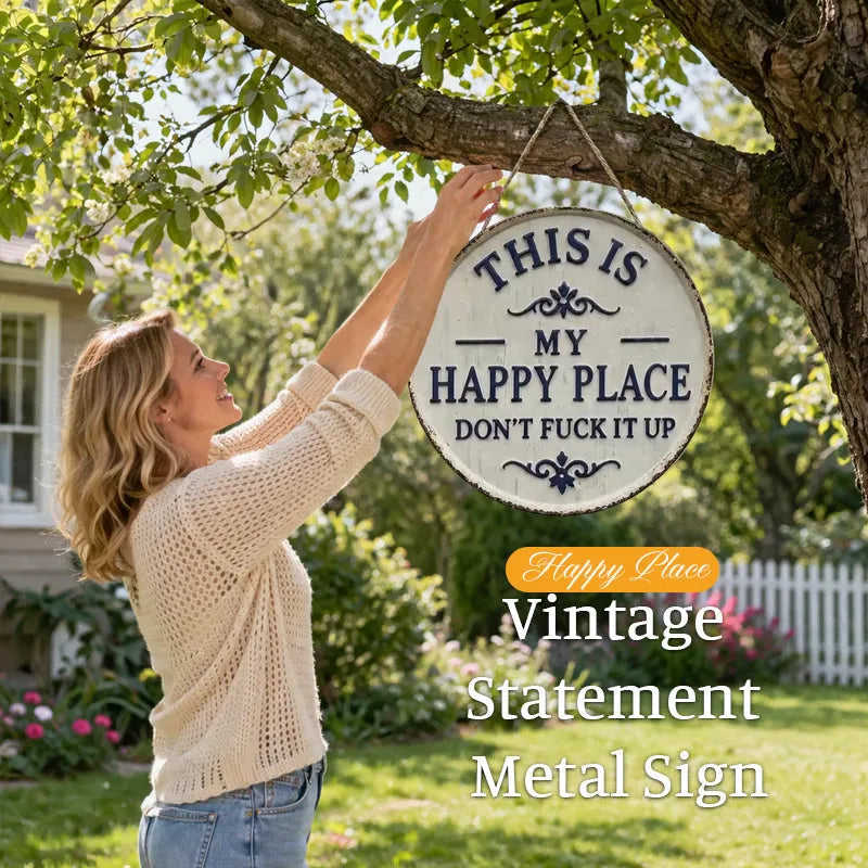 “This Is My Happy Place” Round Wall Decor