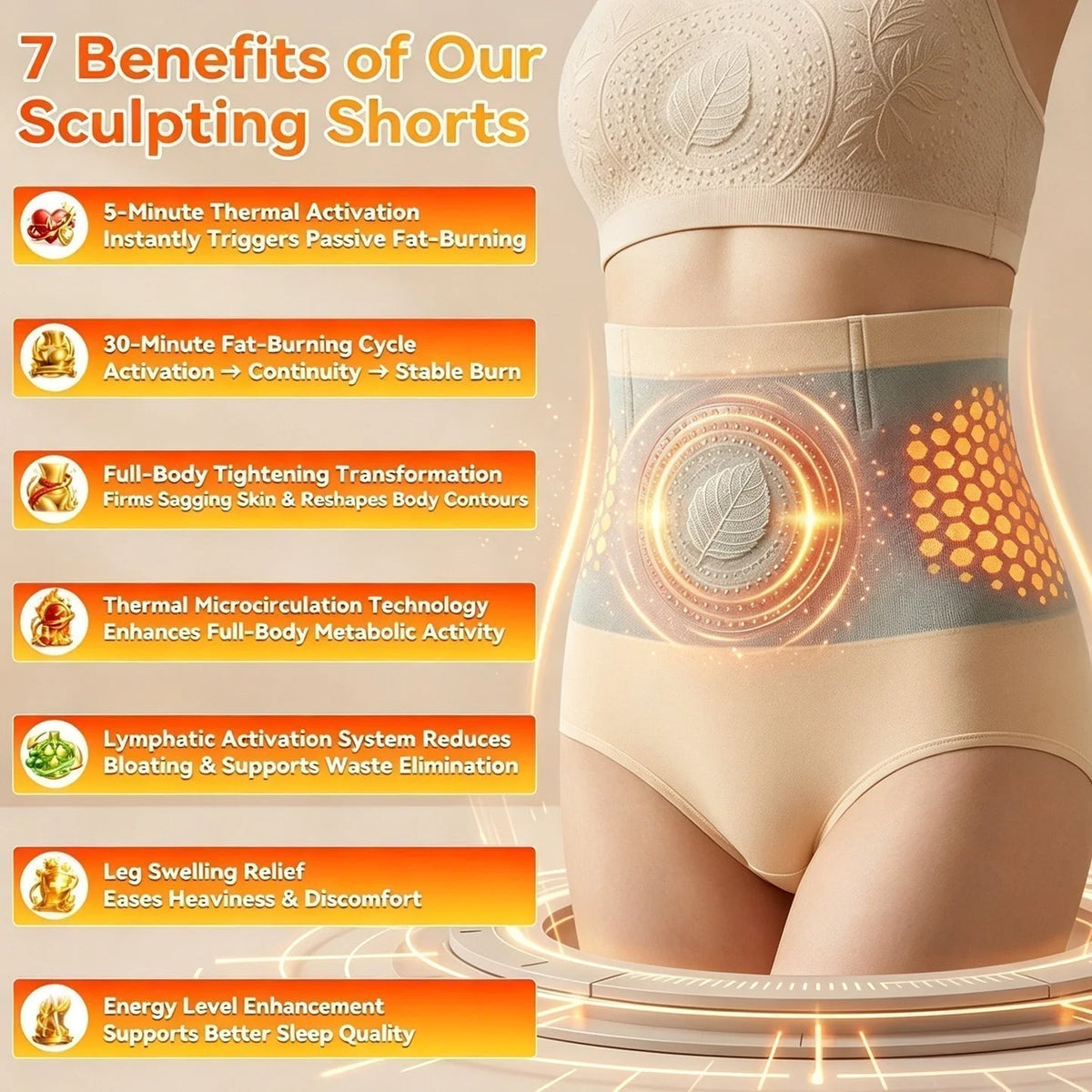 Moringa & Berberine 4-in-1 Micro-Particle Shaping & Fat Burning Shorts