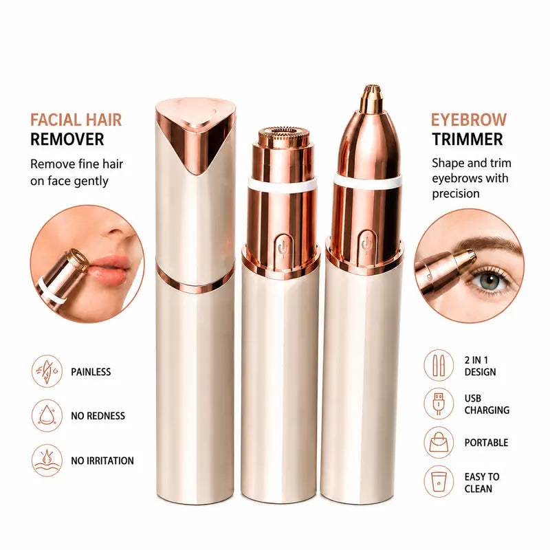 2 in 1 facial & eyebrow hair trimmer for Women