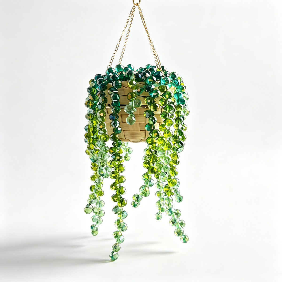 Beaded Crystal Succulent Window Hanging