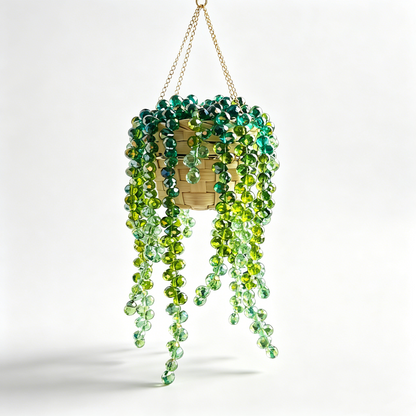 Beaded Crystal Succulent Window Hanging