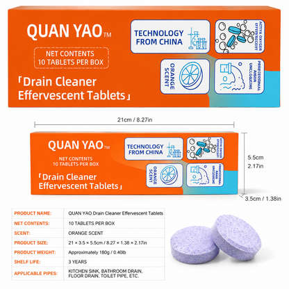 Drain Cleaner Effervescent Tablets for Fresh & Clear Pipes