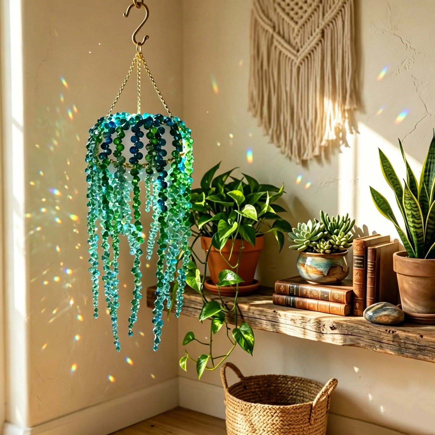 Beaded Crystal Succulent Window Hanging DIY Kit
