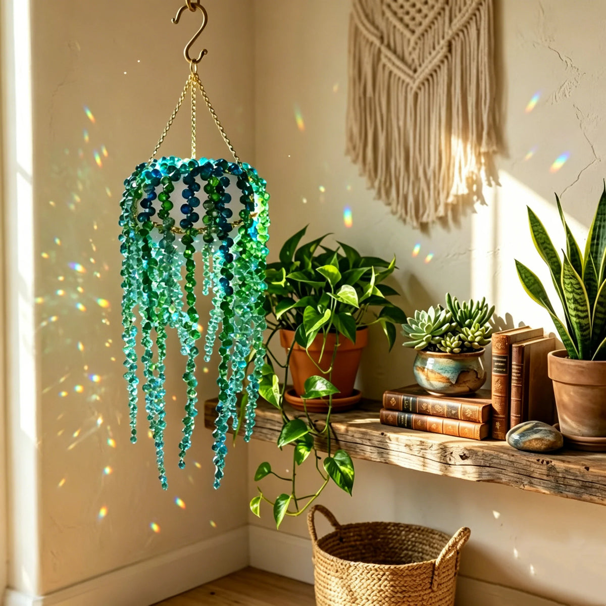 Beaded Crystal Succulent Window Hanging DIY Kit