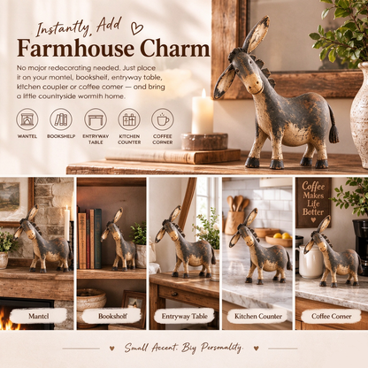 Funny Distressed Donkey Figurine for Farmhouse Decor