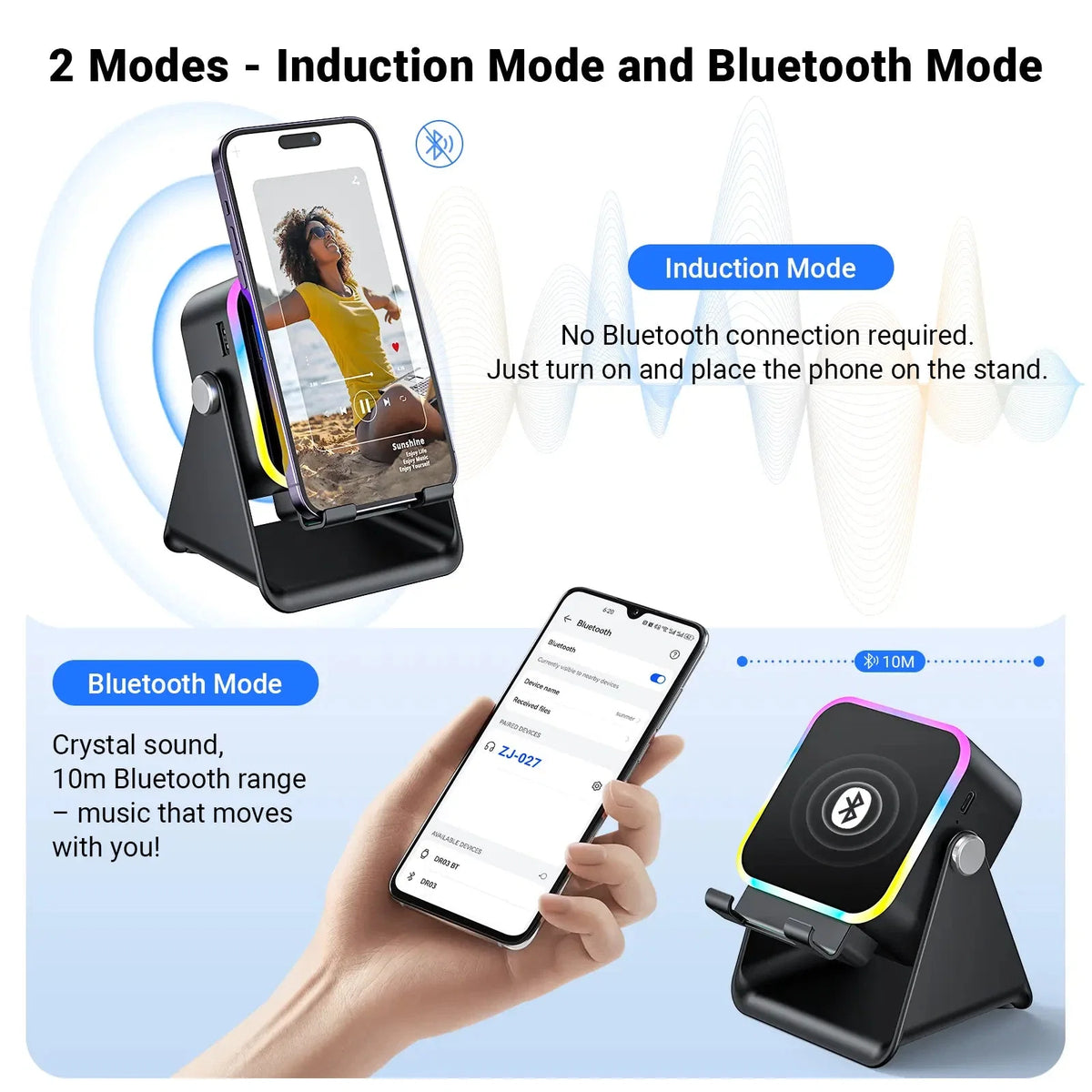 5-in-1 Wireless Speaker Phone Stand with Power Bank