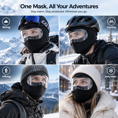 Winter Windproof Face Mask – Full-Coverage Thermal Shield with Clear Lens