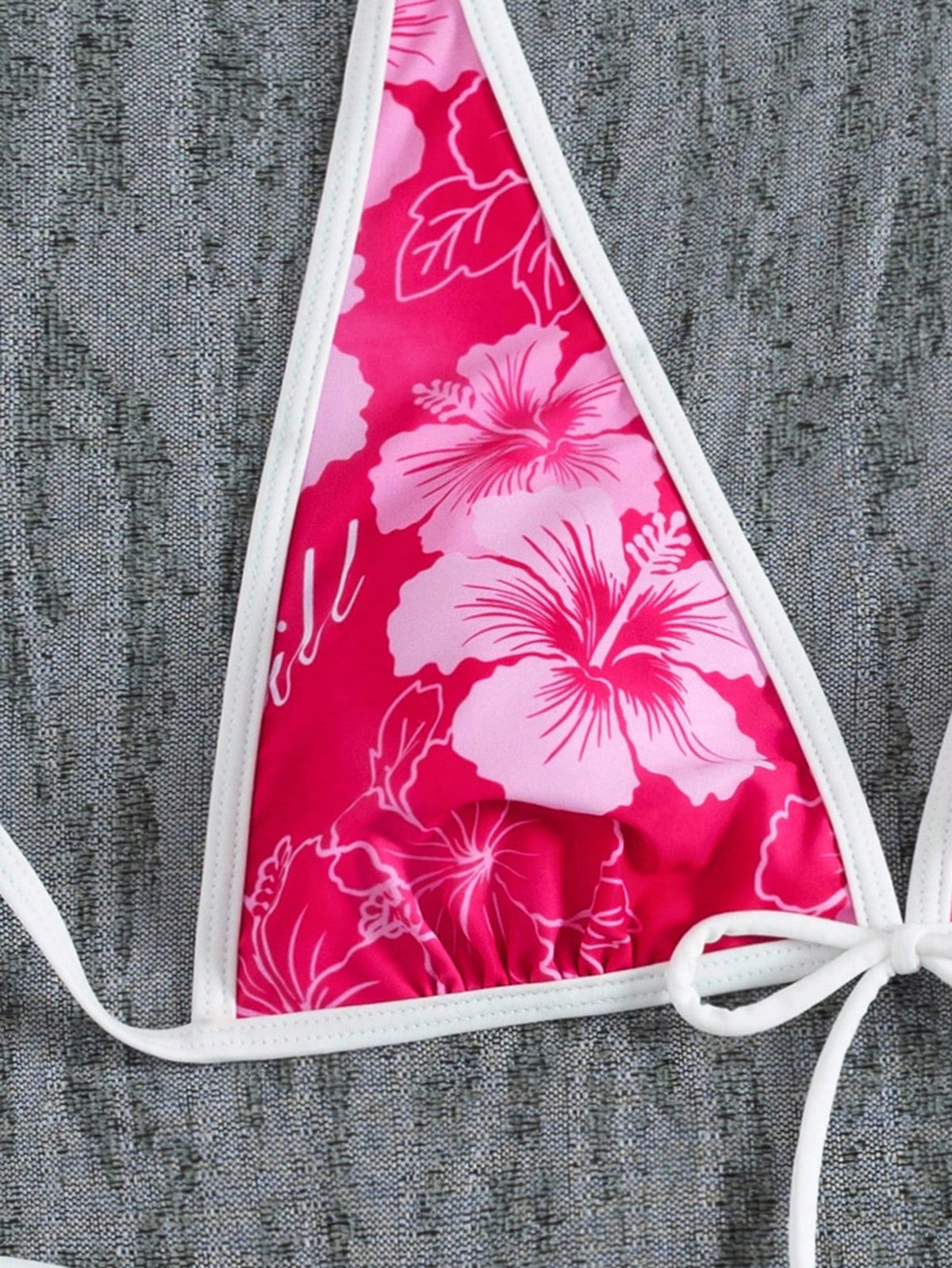 Summer Beach Festival Print Halter Bikini Set