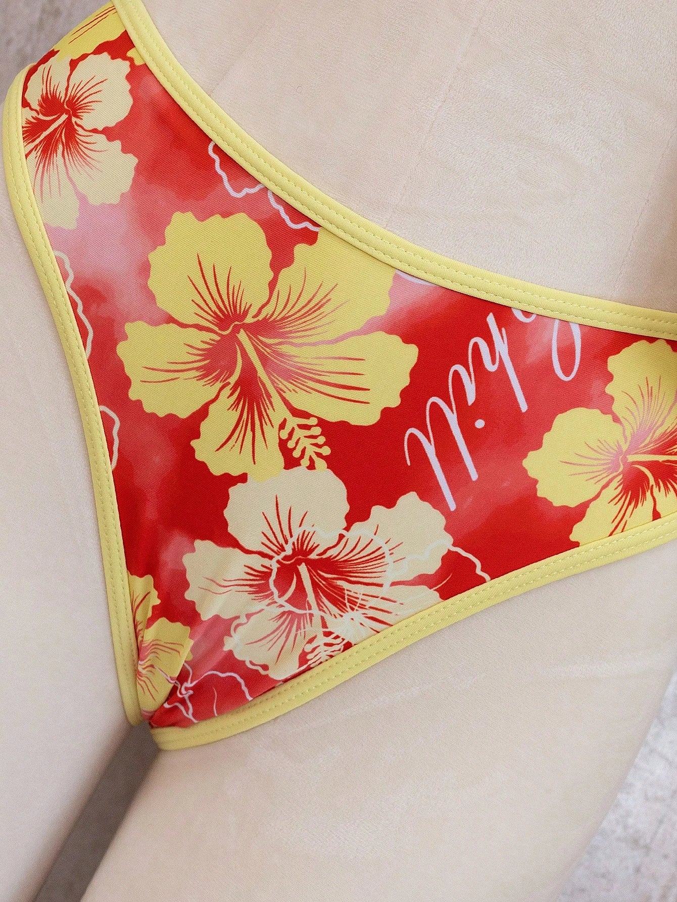 Summer Beach Festival Print Halter Bikini Set