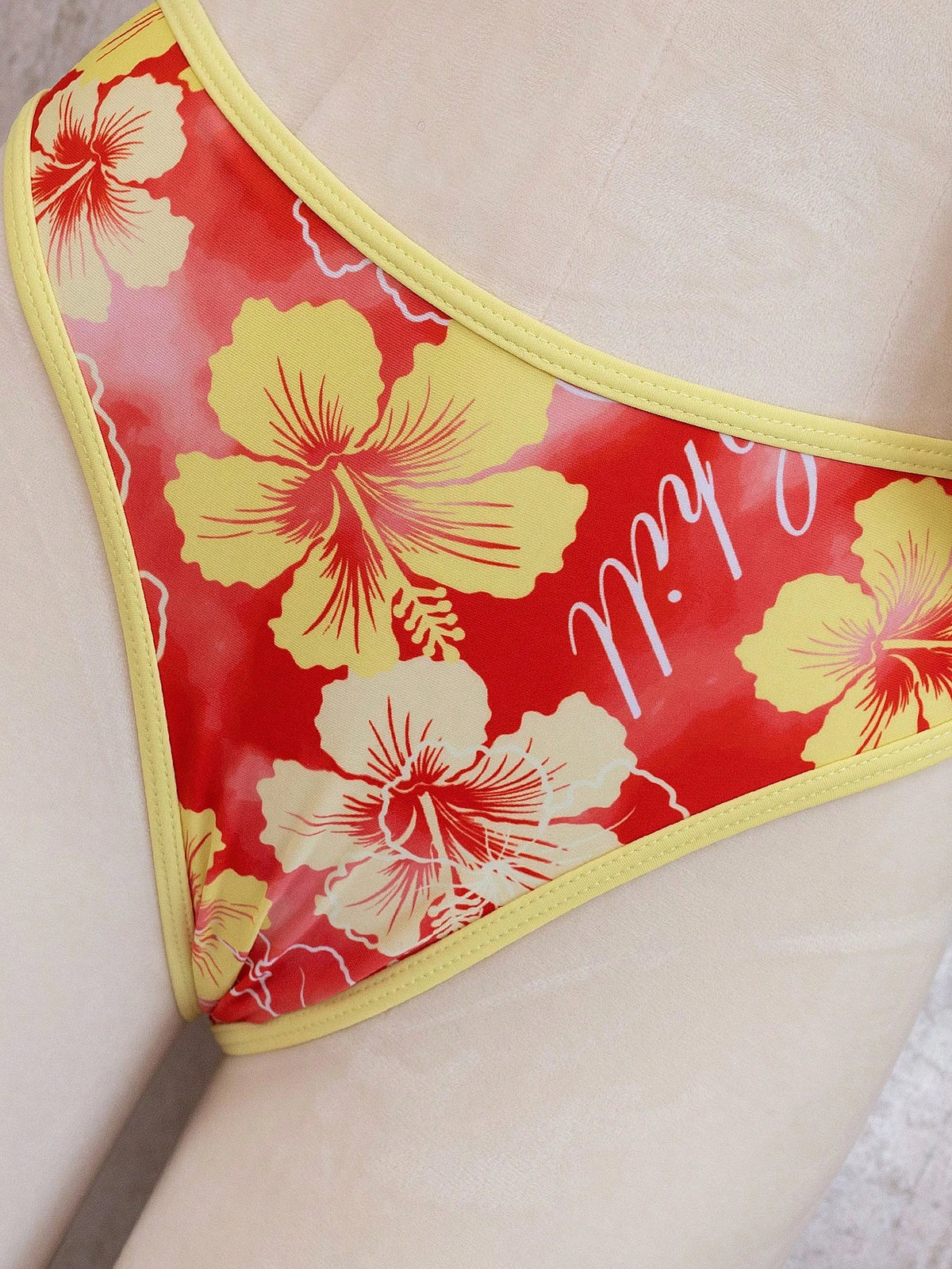 Summer Beach Festival Print Halter Bikini Set