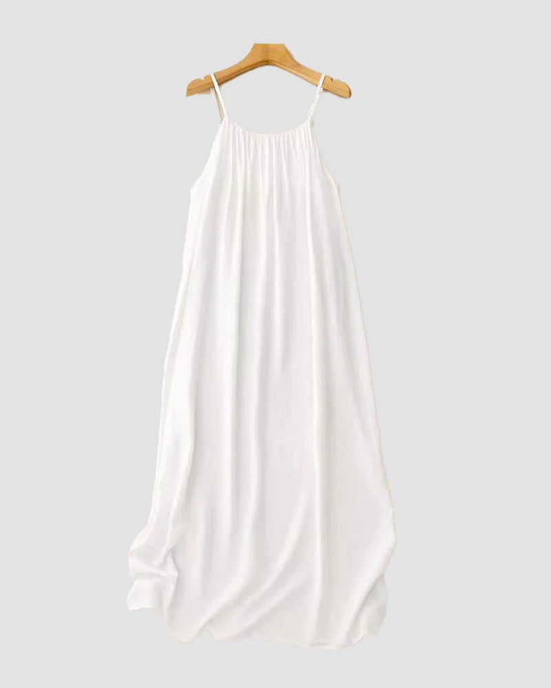 Women’s Solid Color Backless Cami Dress — Effortless Elegance, All-Day Comfort