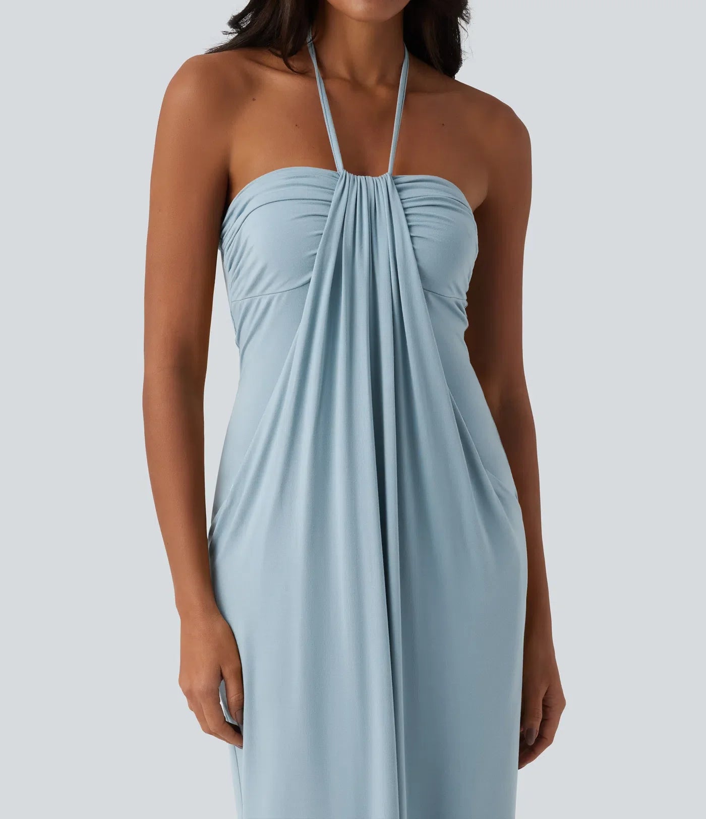 Halter Tie Back Maxi Dress with Pockets