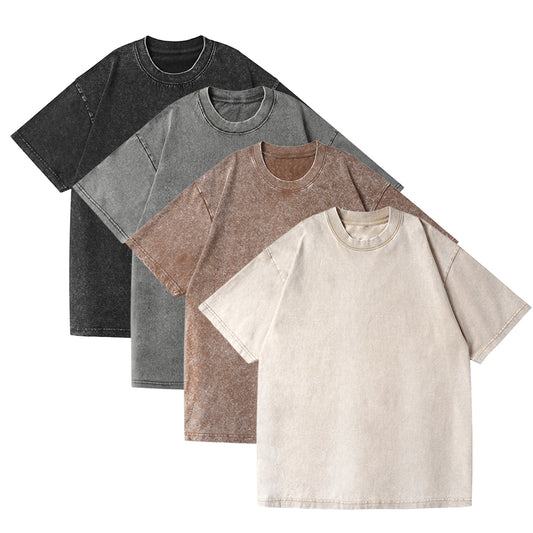 Men’s Oversized Vintage Washed T-Shirt (4pcs) – Loose Fit Cotton Tee
