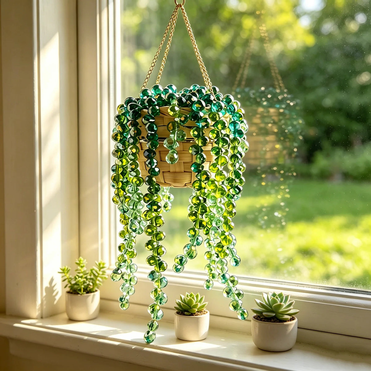 Beaded Crystal Succulent Window Hanging DIY Kit