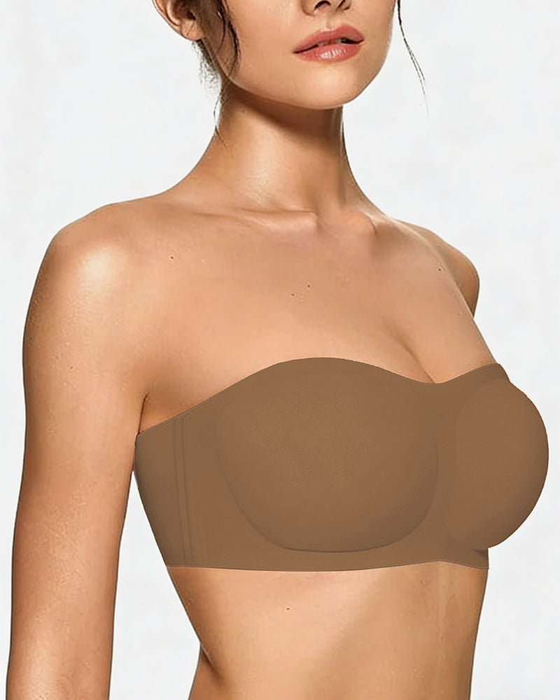 Strapless Wireless Padded Bandeau Bra – Non-Slip Seamless Comfort
