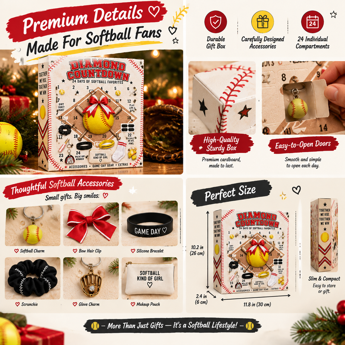 Softball Diamond Countdown Advent Calendar 2026