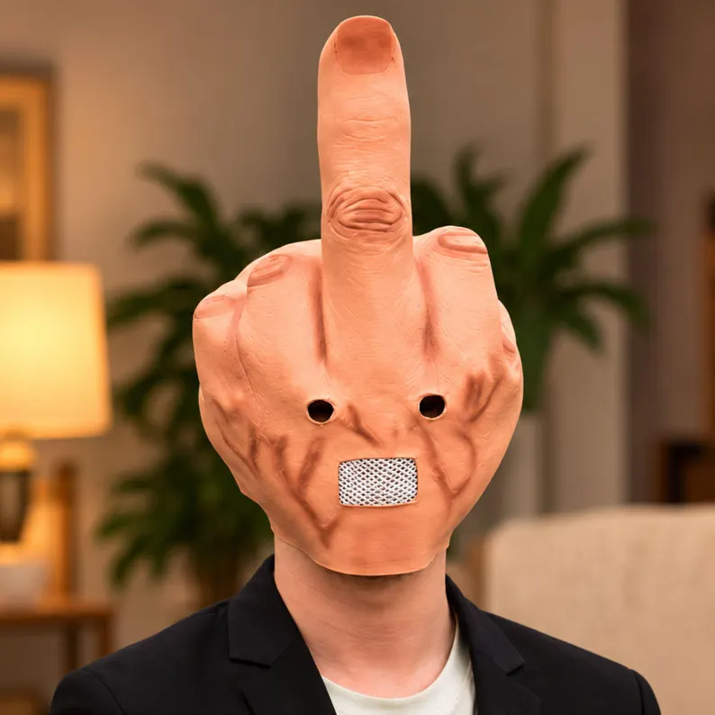 Giant Middle Finger Mask – Realistic Full Face Halloween Costume