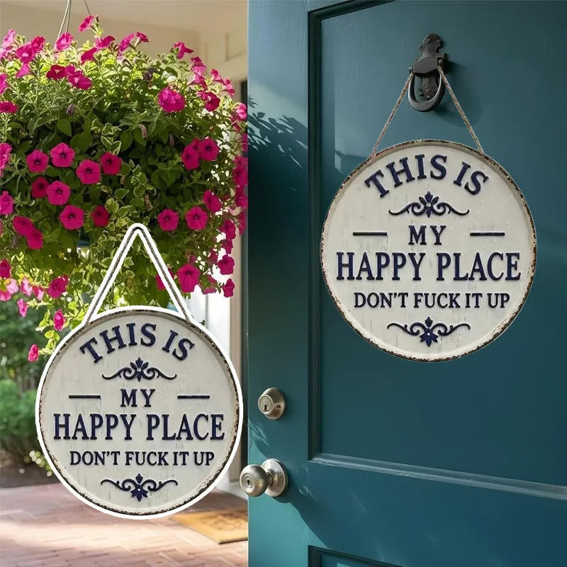 “This Is My Happy Place” Round Wall Decor