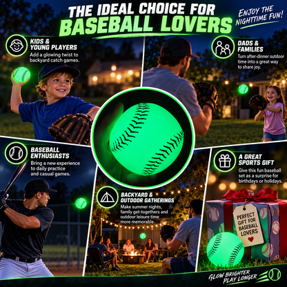 3 Pack Glow in the Dark Baseballs – Official Size Night Training Balls