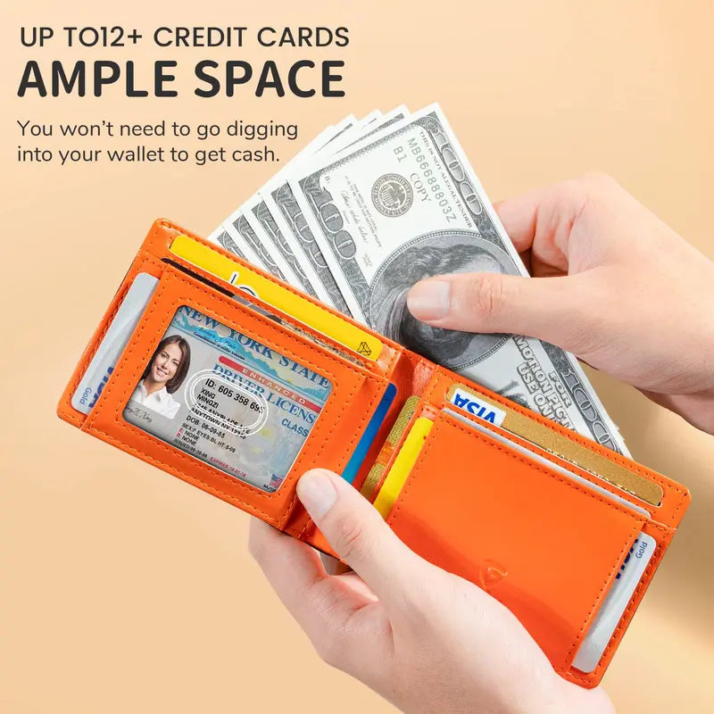 💴RFID Blocking Leather & Carbon Fiber Wallet