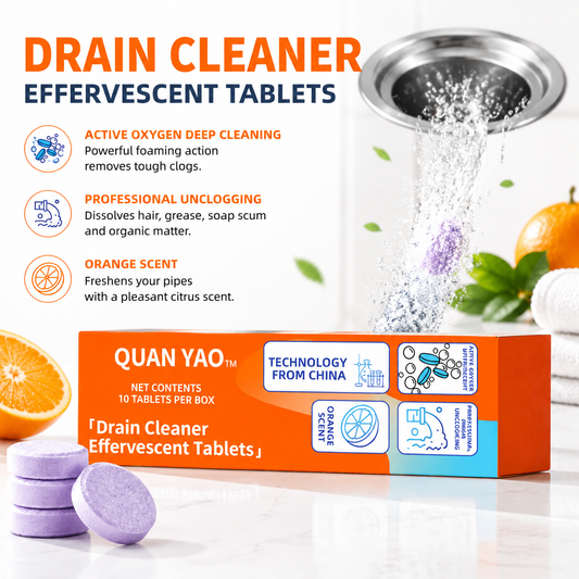 Drain Cleaner Effervescent Tablets for Fresh & Clear Pipes