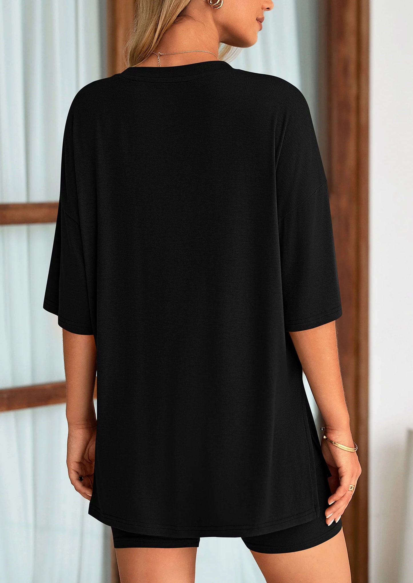 👕 Women's Two Piece Lounge Set Summer Casual Oversized Shirts