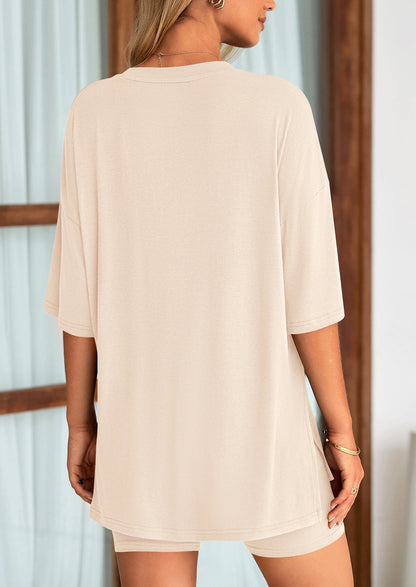 👕 Women's Two Piece Lounge Set Summer Casual Oversized Shirts