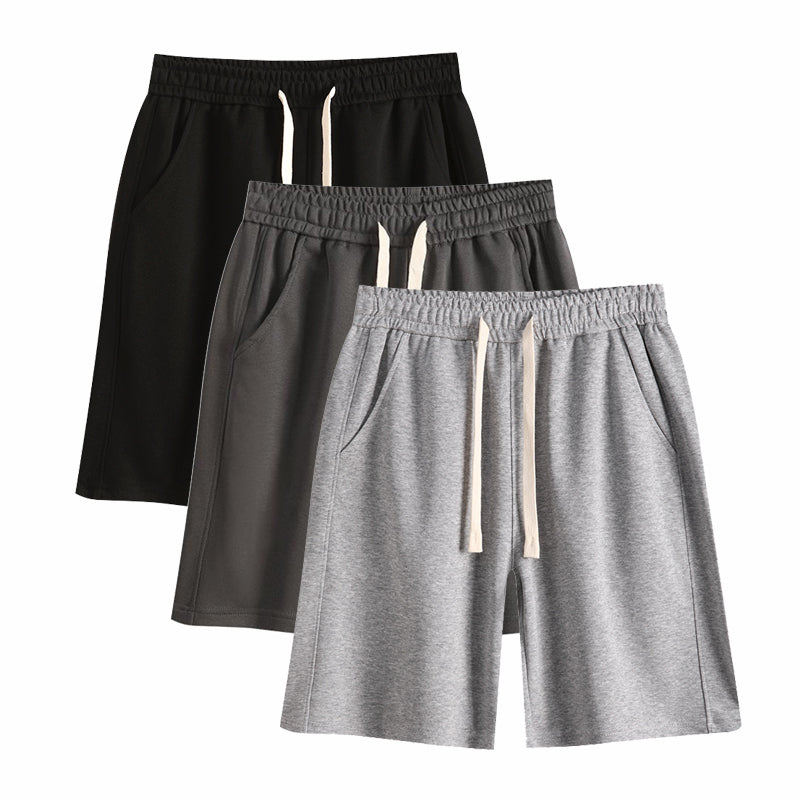 3Packs Men's Solid Pocket Waist Shorts