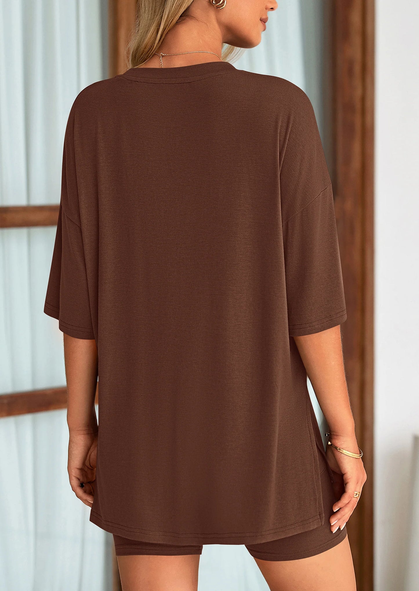 👕 Women's Two Piece Lounge Set Summer Casual Oversized Shirts