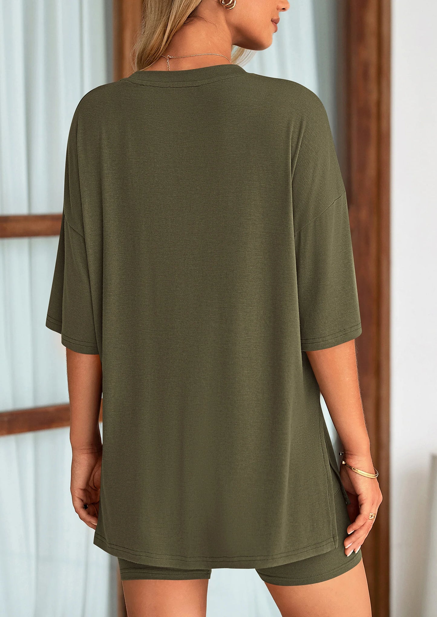 👕 Women's Two Piece Lounge Set Summer Casual Oversized Shirts
