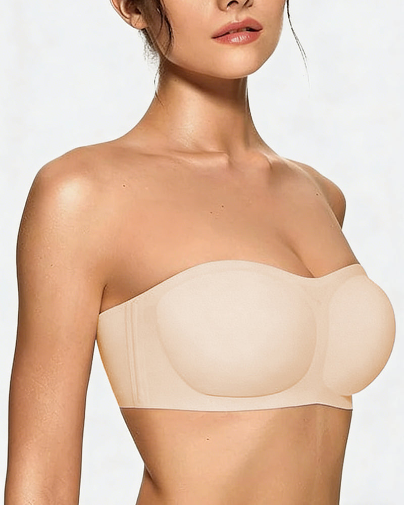 Strapless Wireless Padded Bandeau Bra – Non-Slip Seamless Comfort