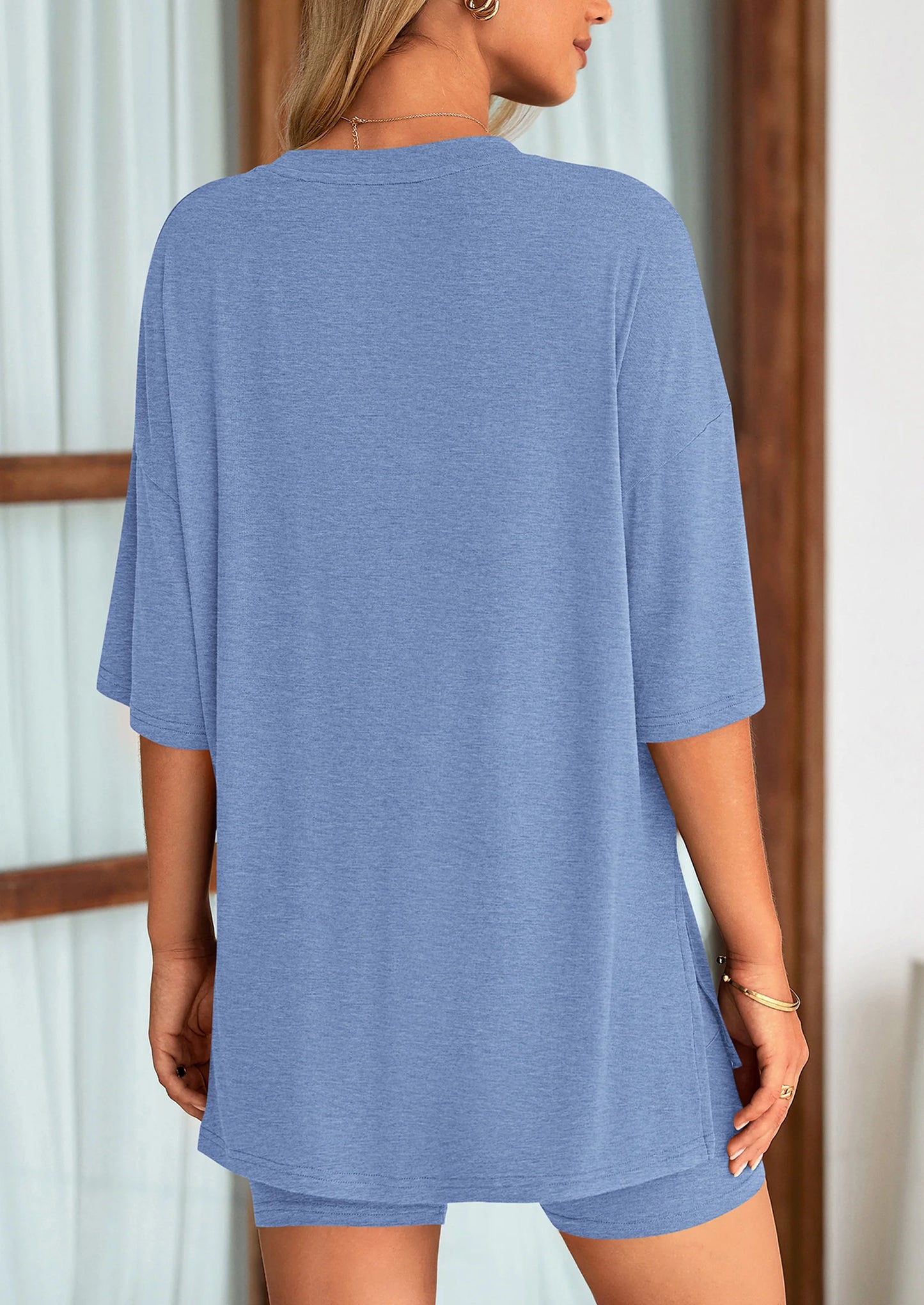 👕 Women's Two Piece Lounge Set Summer Casual Oversized Shirts