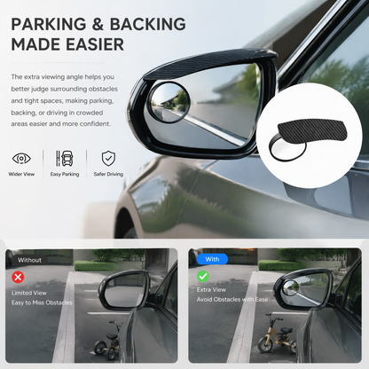 2-in-1 Side Mirror Rain Visors with Blind Spot Mirrors