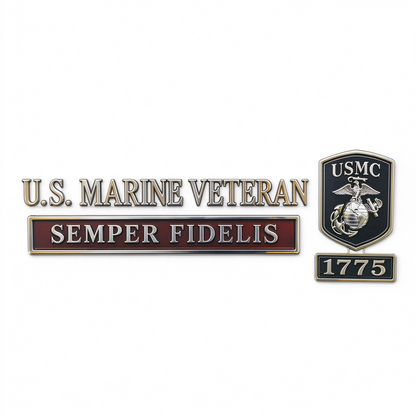 U.S. Army Veteran Metal Car Emblem Kit – 3D Chrome Badge Set