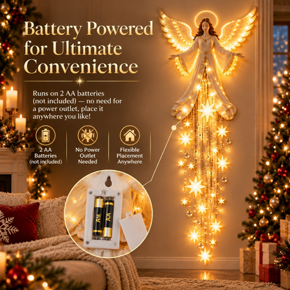 Angel Blessing Starfall LED Wall Light – Christmas Decor