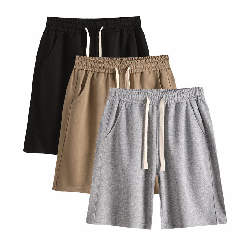 3Packs Men's Solid Pocket Waist Shorts