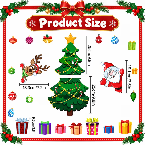 Christmas Fridge Magnetic Decoration Set-Holiday Kitchen Home Decor