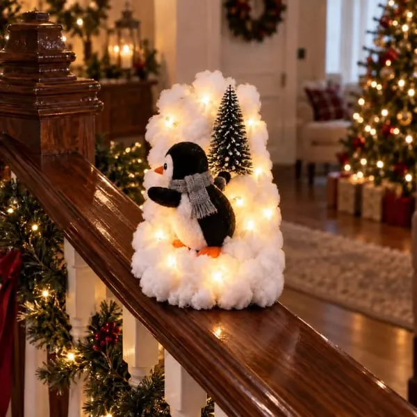 🐧Penguin Christmas Stair Snow Decor | A Cozy Penguin Christmas Story✨